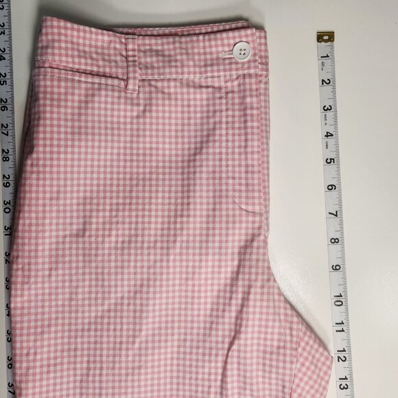 Talbots Perfect Crop Pants Womens 10 Pink Gingham Check Preppy Casual SS05X - Picture 6 of 8